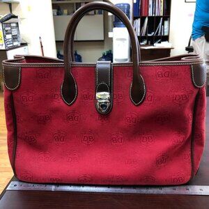 Dooney Bourke, Red # DL50C-W4 Canvas/  Leather Bag.  Like New